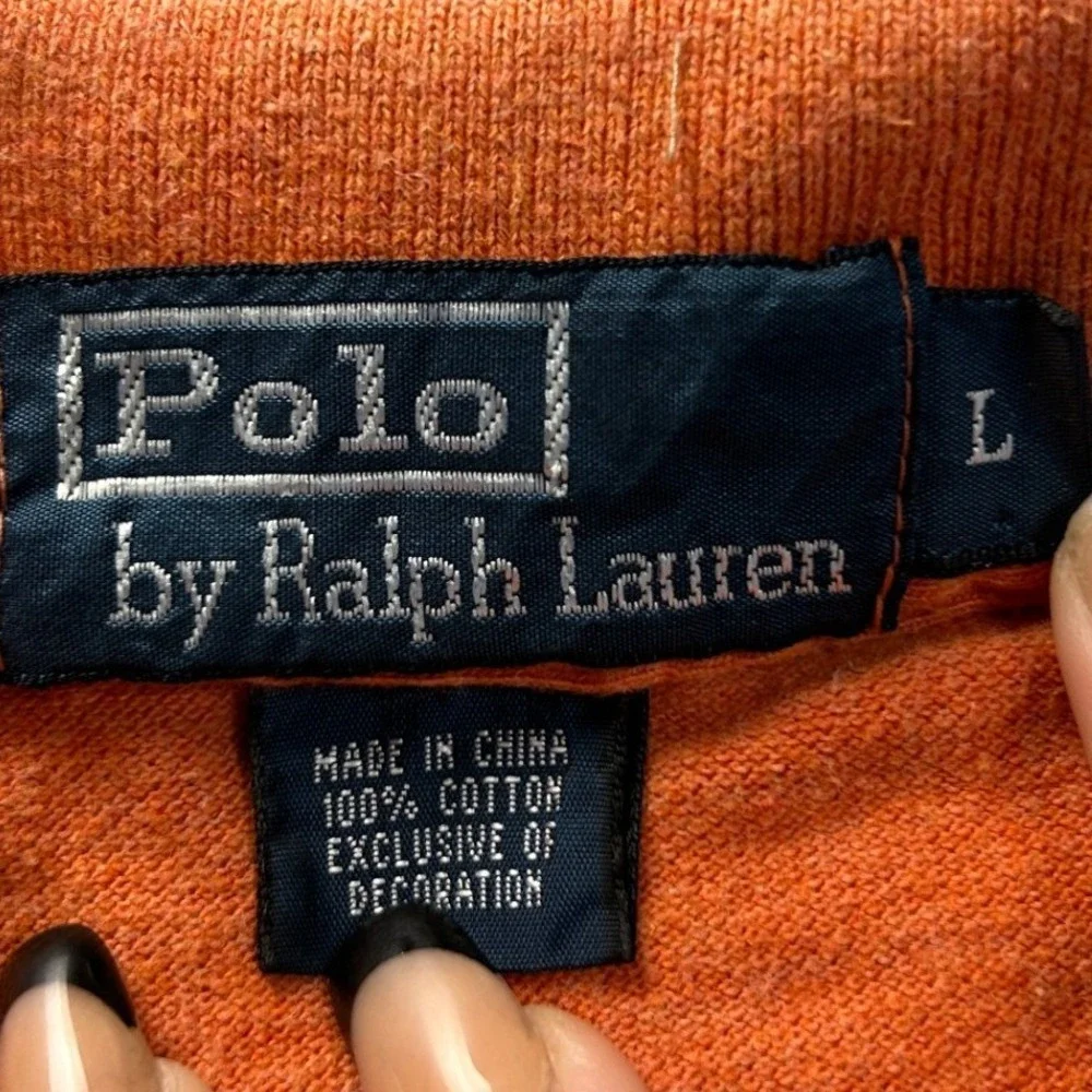 Polo Ralph Lauren Polo Shirt Mens Large Burnt Orange 100% Cotton Blue Pony Logo